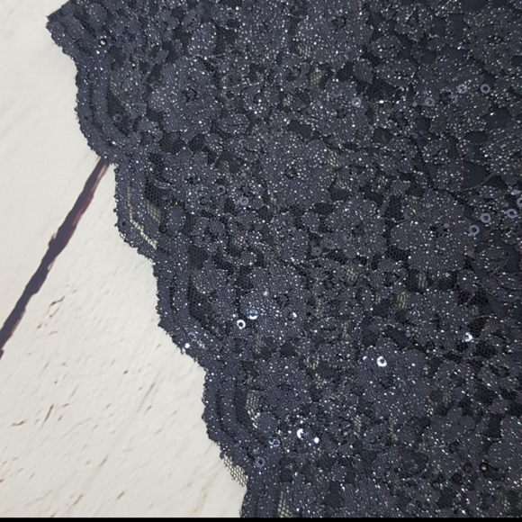 As U Wish Gray Sparkle Lace Overlay Dress S c - Picture 3 of 7